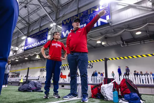 Jason Drake coaches Hannah Pacheco