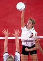 Stacey Mercer had six kills on 11 attacks to hit .455.