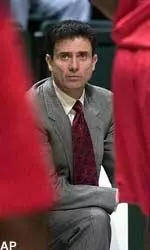 Coach Rick Pitino looks on in the first half against Charlotte.