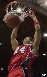 Luke Whitehead dunks the ball during the second half against DePaul, Tuesday.