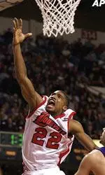 Reece Gaines goes up for a basket during the Cardinals' game against East Carolina, Tuesday.