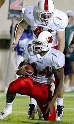 RB Henry Miller had three touchdowns for the Cardinals. Photo by Dave Klotz(U of L Sports Information)