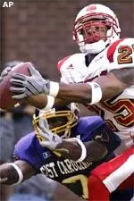 Antoine Harris intercepts a pass intended for East Carolina's Terrance Copper.