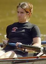 Stephanie George helped lead the Varsity 4+ crew to a win over UT