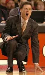 Rick Pitino reacts to a first half call against DePaul Wednesday.