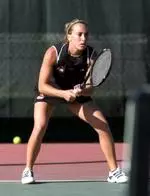 Senior Paige Eber won both singles and doubles matches for the Cardinals.