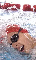 Abby Miller helped set a new school record in the medley relay.