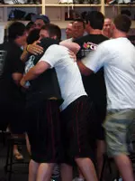 The Cardinals celebrate their regional selection Monday.