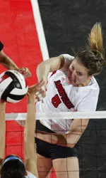 Tatyana Kolesnikova led the Cardinals in hitting for the second straight match.