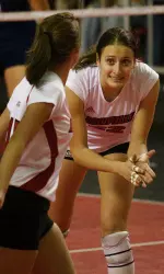 Justine Landi was setting for the Cardinals on Friday night.