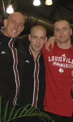 Chris Lindauer, Adam Madarassy and Andrei Radzionau are three of the six Cardinals advancing to this week's NCAAs. Not pictured: Carlos Van Isschot, Rafal Kuchta and Vali Preda