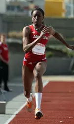 U of L junior Seidre Forde was forced to withdraw from the women's triple jump due to injury.