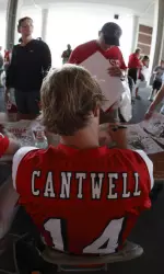 Senior QB Hunter Cantwell at Fan Day