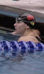 Whitney Campbell had wins in the 50- and 100-free.
