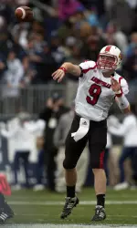 Adam Froman throws a pass against Connecticut during the first half. (AP Photo/Douglas Healey)