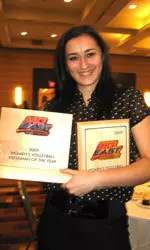 Lola showing off her BIG EAST hardware.