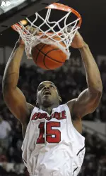 Samardo Samuels dunks during the first half.