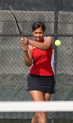 Jo-Ann Van Aerde won her singles match to score for the Cardinals.