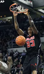 Terrence Jennings dunks in the first half.
