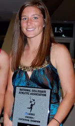 Bergan Foley was presented with her NCAA Division I Statistical Champion plaque.