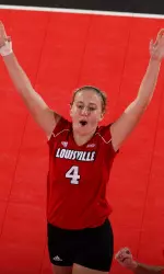 Emily Juhl had 16 kills against the Irish.