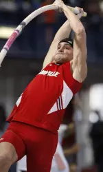 Kyle Gann earned a first-place finish in the pole vault with a 15-08.25 mark.