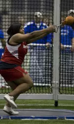 Junior thrower D'Ana McCarty is currently ranked #1 in the NCAA weight throw