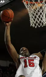 Samardo Samuels goes in for a dunk in the first half.