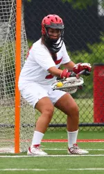 Goalie Danielle Pawliw recorded nine saves at Rutgers on Friday.