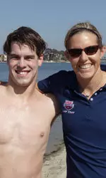 Riley Martin and coach Karin Olmstead