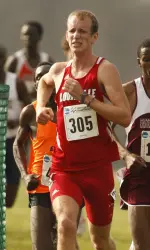Redshirt senior Michael Eaton crossed the finish line at the 17:32 mark.