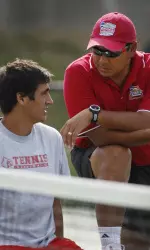 Senior Austen Childs and head coach Rex Ecarma