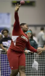 Khadija Abdullah has taken first in both shot put competitions this season.
