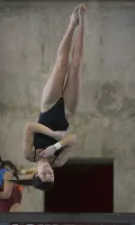 Hannah Gadd won the 1-meter diving event.