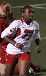 Louisville sophomore Christine Exeter in Saturday's win.