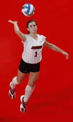 Caitlin Welch had a match-high 11 digs.