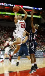Bria Smith puts up two points against UT Martin defense. Smith finished with 10 points.