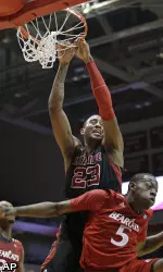 Louisville forward Terrence Jennings reacts after missing a dunk against Cincinnati forward Justin Jackson.