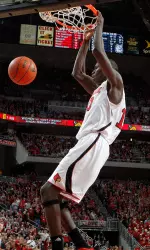 Gorgui Dieng registered his first career double-double (13 points, 12 rebounds) against Connecticut on Feb. 18.