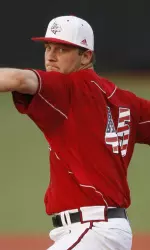 Louisville freshman RHP Dace Kime pitched a scoreless inning on Tuesday.