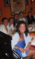 The Cardinals posed for a picture during one of their many nights of fine cuisine.