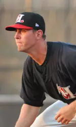 Former Cardinal first baseman Andrew Clark with the Hickory Crawdads (Tracy Profitt | Scout.com)