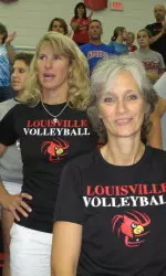 The Cardinals and Alumnae squared off in Cardinal Arena as other Alumnae looked on.