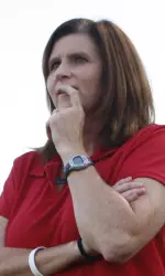 Louisville women's soccer head coach Karen Ferguson-Dayes