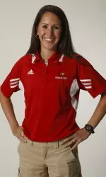 Assistant coach Taryn Sheehan holds the school's indoor 3,000m record.