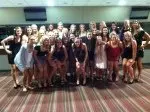 The group huddled for a picture following the banquet.