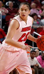 Shoni Schimmel handles the ball.