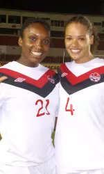 Christine Exeter and Rachel Melhado at the CONCACAF Championship.