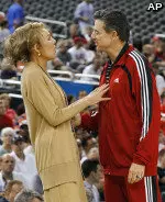 Rick Pitino with CBS reporter Lesley Visser