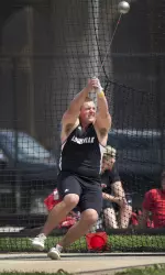Sam Bombaugh took fourth in the hammer throw competition.